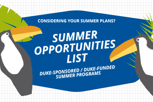 Summer Opportunities list with toucans Summer Opportunities list with toucans